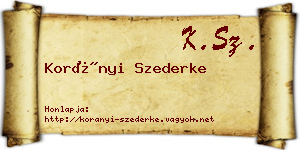 Korányi Szederke névjegykártya